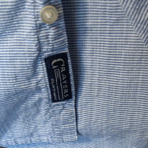 Grayers Clothiers Blue and White Pin Stripe Long Sleeve Button Down SIZE… - Picture 4 of 6